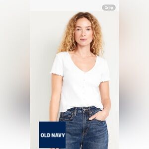 New with tags. Adorable white button down tee!